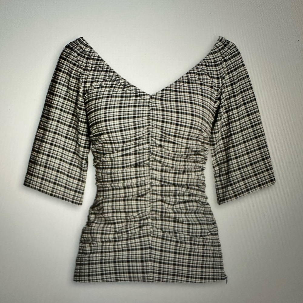 GANNI seersucker top
